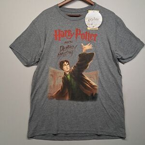 Harry Potter And The Deathly Hallows Out Of Print Book Cover Art T-Shirt NWT XL